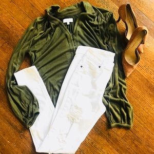 White Distressed Front Skinny Jeans